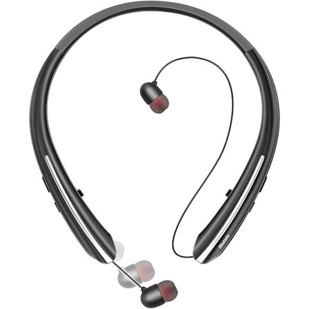 Bluetooth-headset, trådløst nakkemontert headset, 16 timers spilletid Sport støyreduserende headset med mikrofonoppgradering (svart)