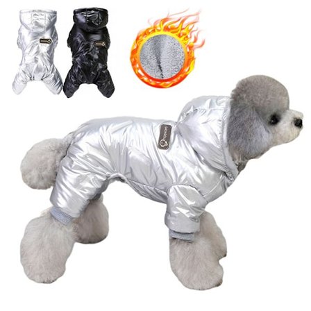 Vintervarma Pet Dog Jumpsuit Vattentäta kläder svart S