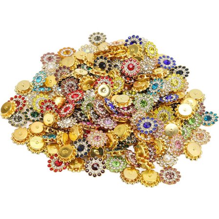 100-pack Blomsterklo-koppar, Flerfunktions Glasknappar, Syda Rhinestone Blomsterknappar