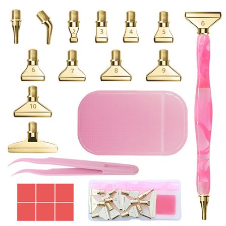 5D Diamantmaleri Tilbehør Pensæt, Prikmaleri med Udskiftelige Penhoveder af Metaltråd