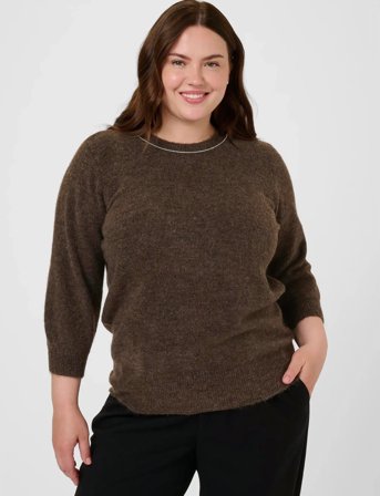 Kaffe Curve Kcmerida Pullover - Brown - M