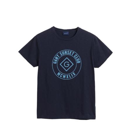 Gant Sunset Club print t-shirt Blå, Herre T-shirts, Størrelse: M