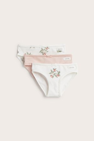 Newbie | 3-pk. truser med sløyfe | Offwhite