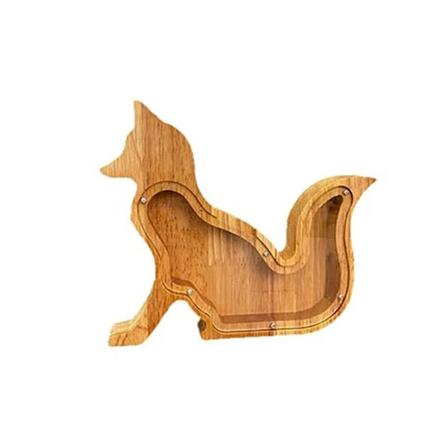 Træ Tegnefilm Dyr Pengeboks Sød Dinosaur Kat Løve Mønt Transparent Kreativ Design Sikker Børns Gave Skrivebords Dekoration style 8