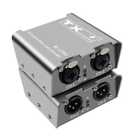 2-veis XLR Audio Fiber Optisk Utvider Transceiver Mottaker Opptil 20 km 2 CH XLR Balansert Audio Fiber Utvider EU-Plugg-WELLNGS