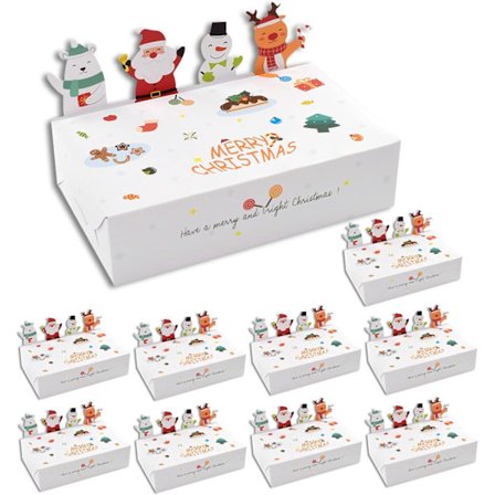 10 stycken Mini Julaskar, Festfavoritaskar, Julaskar för presenter, Lätt att montera Godisaskar Tomma, Vita (15x9x4CM)