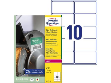 AVERY Etikett stretch 99x57mm 500/fp - Lyreco - Emballage och lagerutrustning - Etiketter och godsmärkning - Vattenfasta etiketter