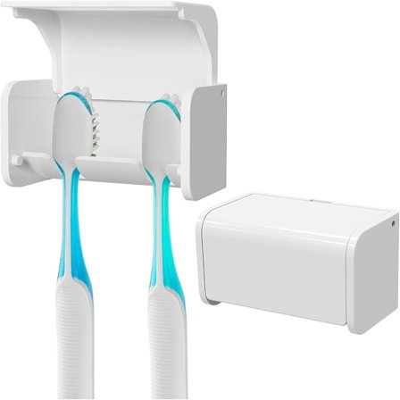 2-pakning veggmontert tannbørsteholder med deksel for medisinskap, dusj, bobil, campingvogn, bad