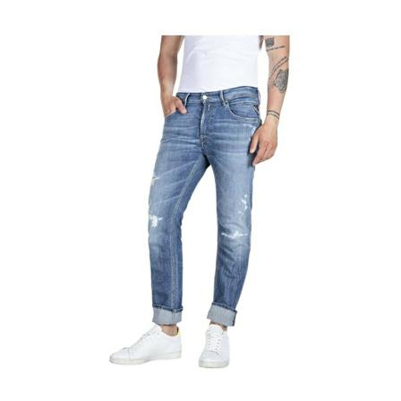 Replay, Pantalone Regular_Slim M1008000573208R Blauw, Heren, Maat:W33