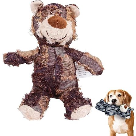 Tuhoamaton kestävä karhu, koiran pehmolelu pureskelulelu, koiran vinkuvat lelut aggressiivisille pureskelijoille suurille roduille (väri: 1kpl-b)