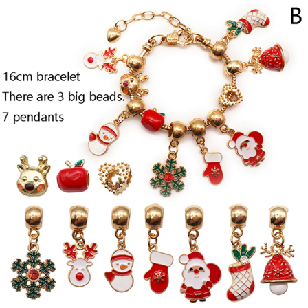 1set Julberlockshänge Diy-armband Xmas Smycketillverkning K