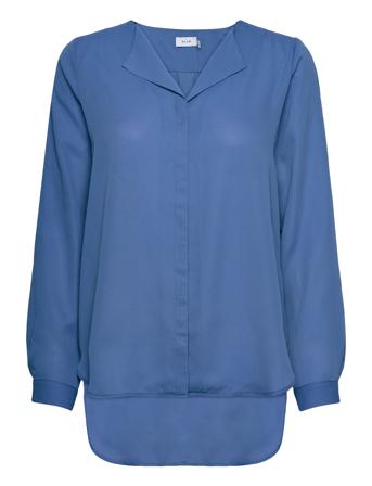 Vilucy L/S Shirt Bluse Langermet Blå Vila