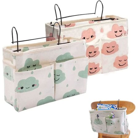 2 lomme seng arrangør, sengearrangør, hængende sengearrangør, hængende sengekurv, til kontor, køkken, seng