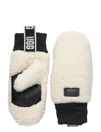 UGG Uggfluff Mitten With Logo Tape - Cream - L/XL