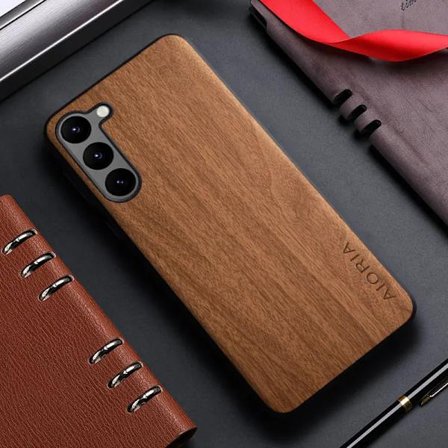 Skal kompatibelt Samsung Galaxy S20 S21 S22 S23 Ultra Plus FE 5G funda bambu trä mönster Läder baksida kompatibelt Galaxy S23 Ultra skal