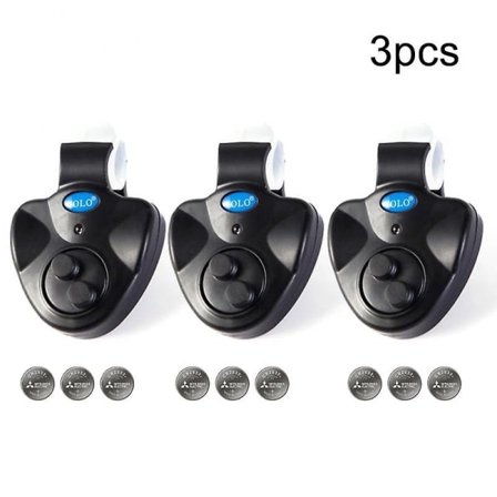 Fiskelarm med högt ljud, klocka, klämma på fiskespö, elektroniskt LED-ljus