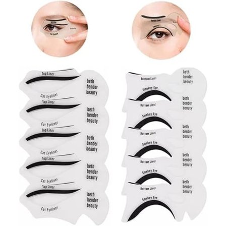 Set med 10 eyeliner-mallar, olika stilar, snabba, flexibla och praktiska