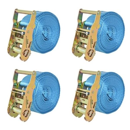 vidaXL Lastspännare med spärr 4 st 2 ton 6mx38mm blå
