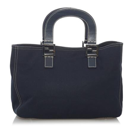 Fendi Vintage, Pre -owned Denim Handbag Blauw, Dames, Maat:ONE Size