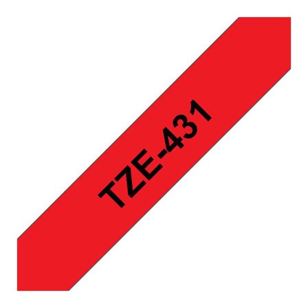 BROTHER Tape TZE431 12mm svart på röd - Lyreco - Kontorsmaskiner - Märkmaskiner och tape - Tape - Brother TZ