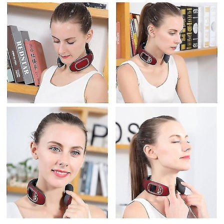 4 Tilaa 15 Tasoa Sähköinen Kaulahieronta Lämpökompressilla Kipujen Lievitykseen Rentoutumiseen Kaukosäätimellä