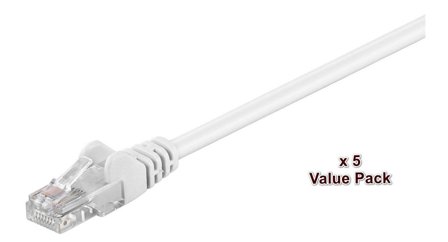 MicroConnect Value Pack - nettverkskabel - 15 m - hvit