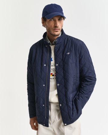 GANT Herren Mittellange Windcheater Steppjacke (L) Blau