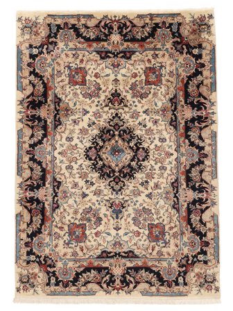 Hand Knotted Persian Sarouk Fine Rug 195X275 Brown/Black