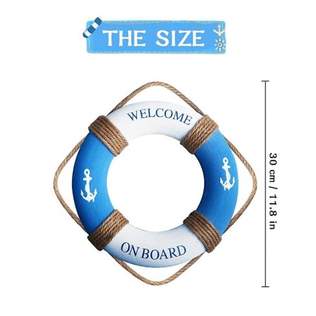 30cm Nautical Life Ringdekoration Nautical Decorative Life Ringväggkonst för hemväggdörrhängande dekoration