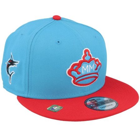 New Era - MLB Blå snapback Keps - Miami Marlins MLB21 City Connect Off 9FIFTY Blue/Red Snapback @ Hatstore