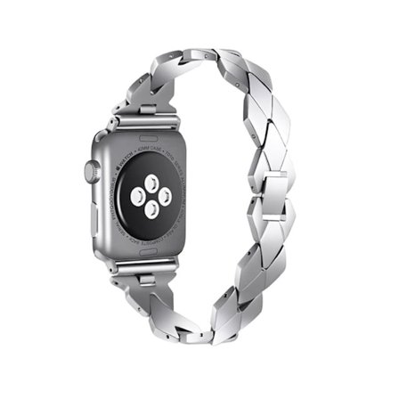 Apple Watch (45 mm) klockarmband med rombformad länk i rostfritt stål - Silver