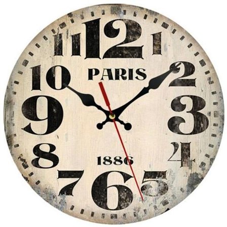 Koristeellinen pyöreä puinen seinäkello olohuoneeseen ja makuuhuoneeseen (tyyli 7)