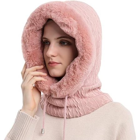 Naisten talvipipohatut Yksi kappale Fleece-vuori Neulo Balaclavat