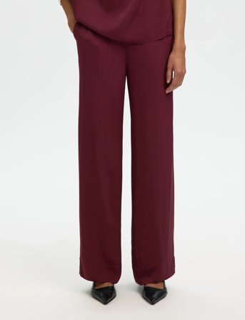 Selected Slflaurina Mw Wide Pant B - Burgundy - 34