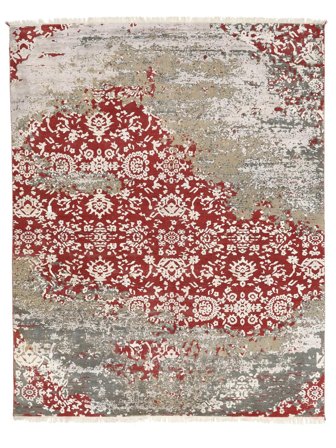 Contemporary Design Teppich 242X303 Dunkelrot/Braun Wolle, Indien