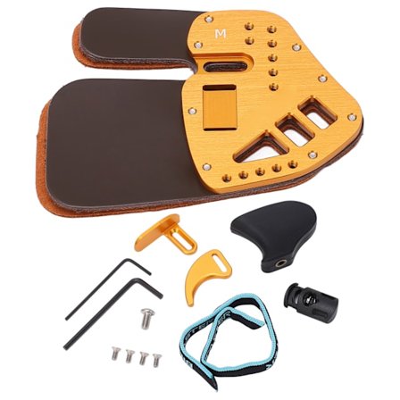 Bueskydning Finger Tab Læder Beskyttelse Beskytter Tilbehør Guld til Recurve Bue M