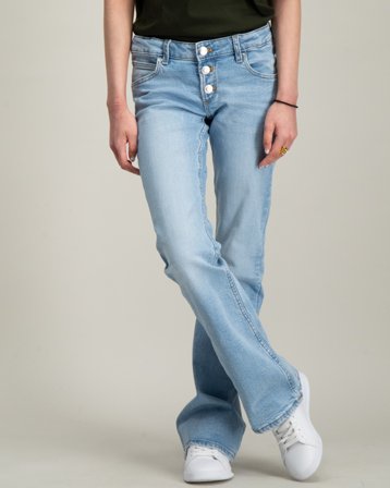Gina Tricot Young Low waist flare button jeans Blå Jeans Jente - Kids Brand Store
