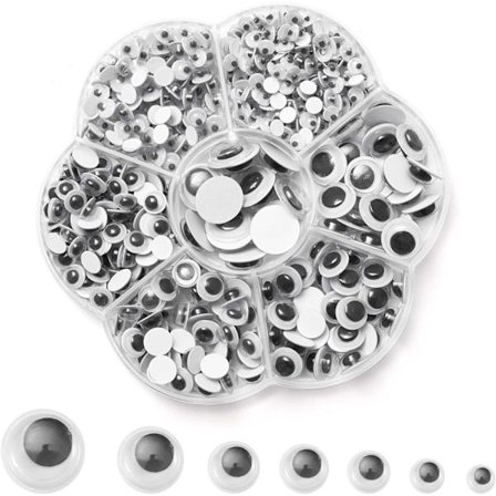 700 Stykke Selvklæbende Øjne, 4mm-12mm Plastik Klæbende Svingende Øjne Legetøj