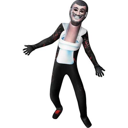 Kids Skibidi Toilet Cosplay Costume Tv Man Cameraman Speakerman Halloween Party Bodysuit Gifts -a