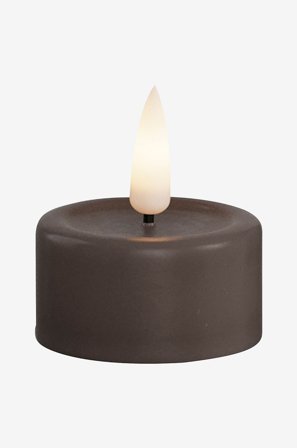 DeluxeHomeart - LED fyrfadslys 4x4,5 cm 2 stk. - Brun - Lys - Fra Homeroom