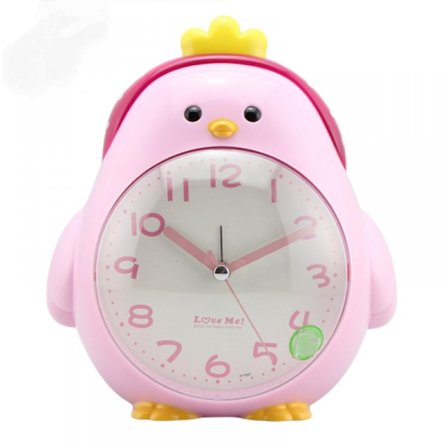 SAYTAY Vekkerklokke for soverom, tegneserie vekkerklokke turban kylling klokke nattlys, student barn hjemmeinnredning skrivebordsklokke (rosa)