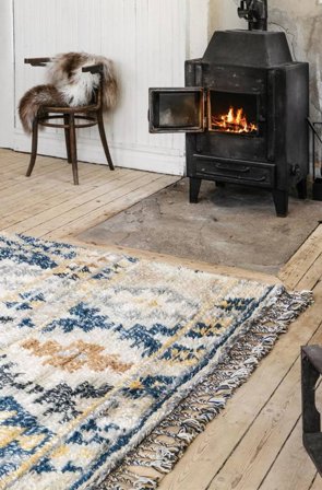 Märta Dywan - Niebieski 160X230 Wełna