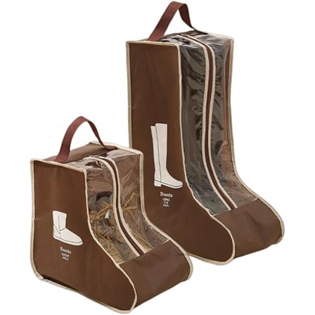 Sæt med 2 transportable opbevaringsposer til korte og høje støvler, beskyttende skoposer, rejseskoovertræk