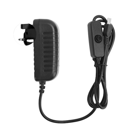 Virtalähde Raspberry Pi:lle 5V 3A kytkimellä Integroitu Micro USB -sovitin 100-240VUK-pistoke