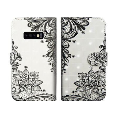 Samsung Galaxy s10 e Lommeboketui Med Mønster Og Lysspotter - Blonder