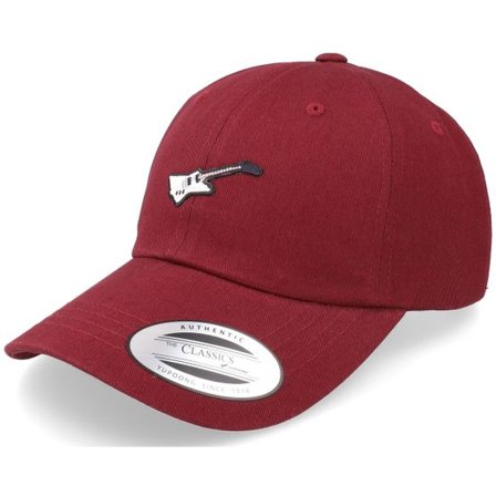 Abducted - Röd unconstructed Keps - Explorer Guitar Patch Maroon Dad Cap @ Hatstore