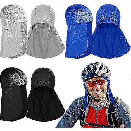 3 kpl kypärän vuori kaulansuojalla, viilentävät kallohatut hikoilevat lippikset hännällä aurinkoon pyöräilyyn juoksuun kaulan suojaava hattu miehille 