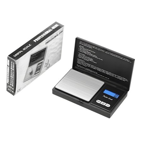 Foldbar Digital Lommevægt/Mini Vægt/Smykkevægt (0,01-500g) Sort 500G