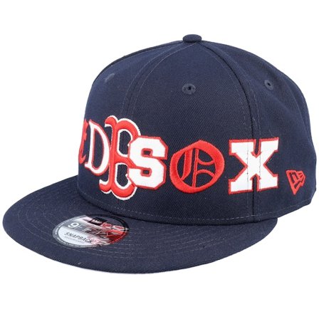 New Era - MLB Ble snapback Czapka Z Daszkiem - Boston Red Sox Team Typography 9FIFTY Navy Snapback @ Hatstore