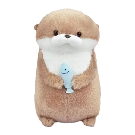 Søte otere som holder fisk, plysj-nøkkelringer, ryggsekk-hengende ornamentrekvisitter for barn, gutt, jente, kvinner, menn, 1 stk.